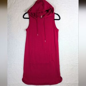 160.Hyba Sleeveless Red Hoodie Dress‎